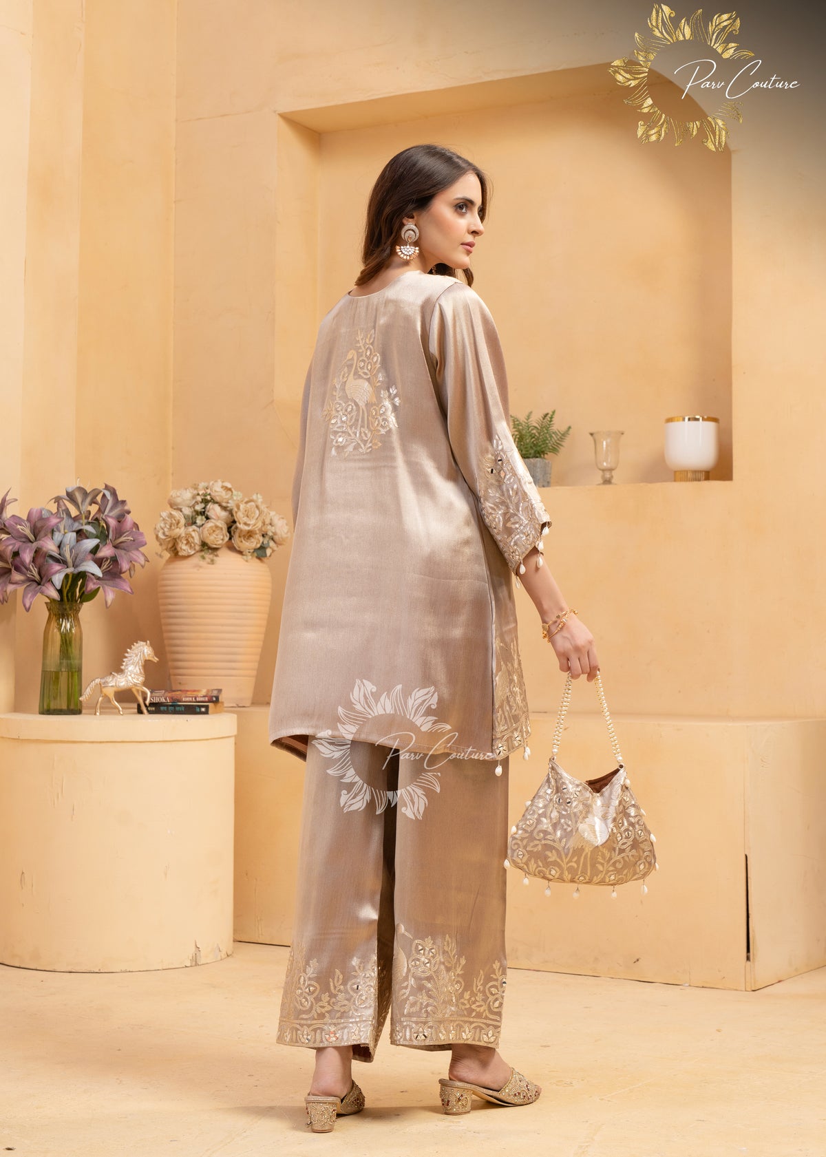 Shimmering Taupe Festive Co-ord Set