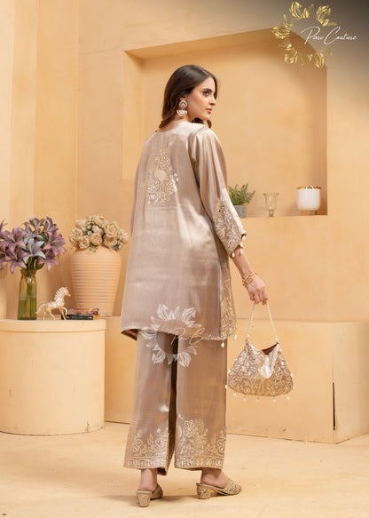 Shimmering Taupe Festive Co-ord Set