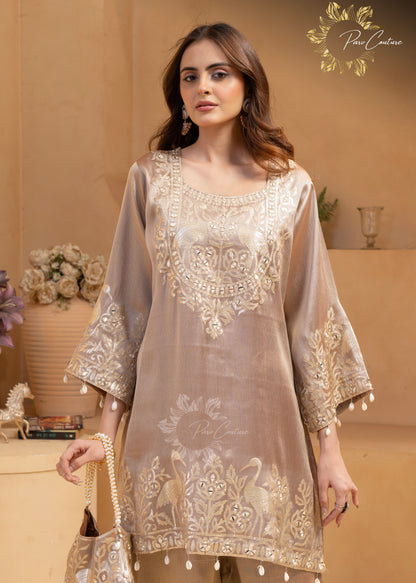 Shimmering Taupe Festive Co-ord Set