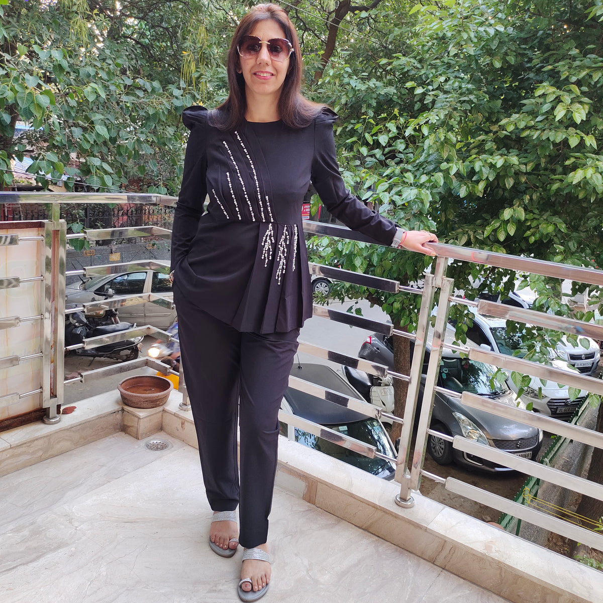 Black Stone Work Co-ord Set