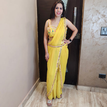 Drape Saree with Sharara