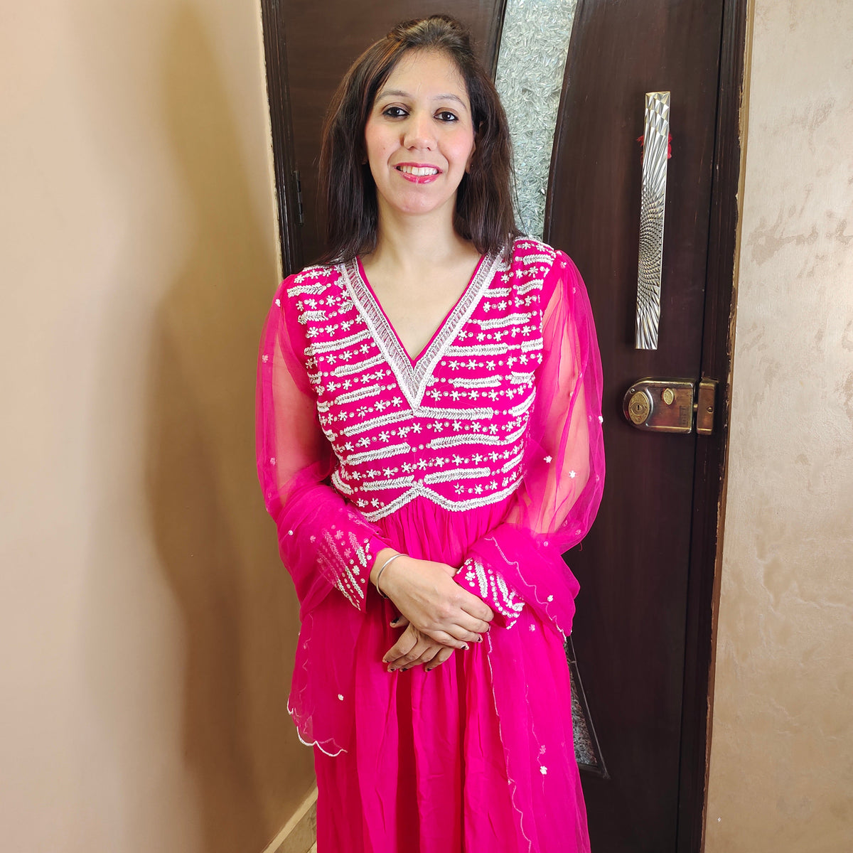 Alia Cut Embroidered High-low Anarkali Suit
