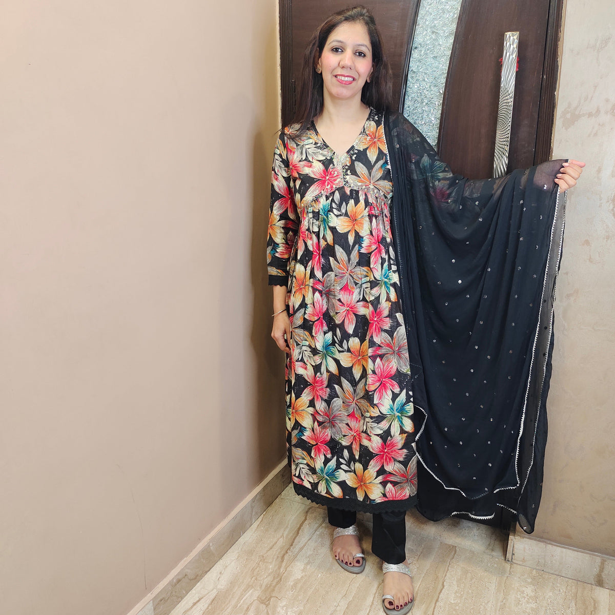 Black Alia Cut Nyra Suit