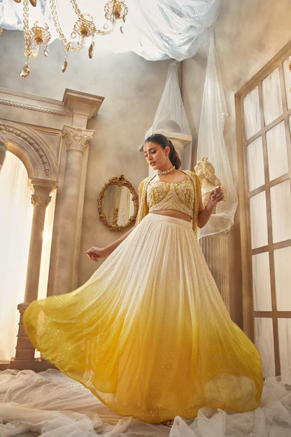 Golden Glow Ombre Lehenga Set